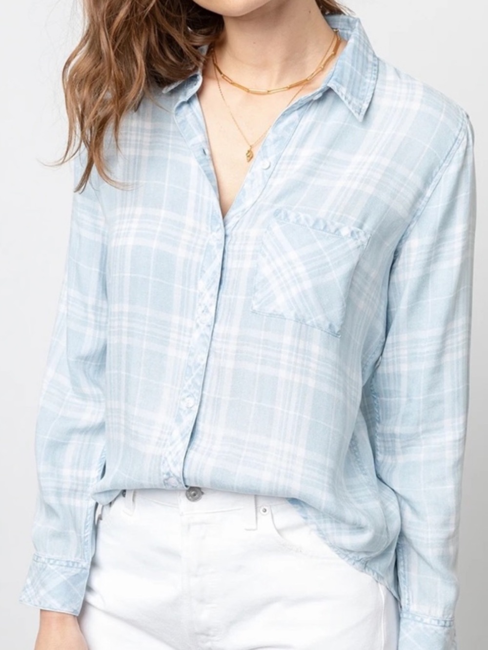 Rails Carter Light vintage tartan Blue Plaid Shirt  size Medium